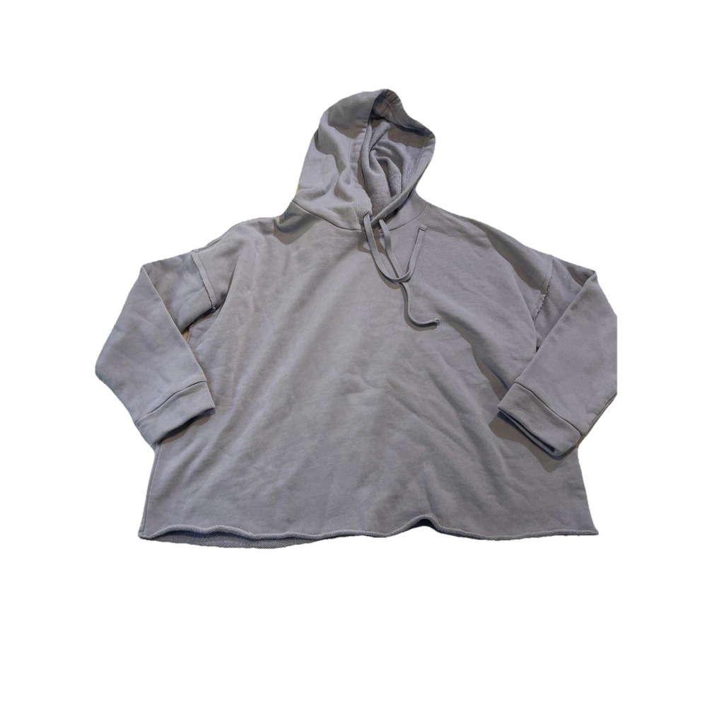 Eileen Fisher Women's Brushed Terry Hug Hoodie Sweatshirt Light Blue Medium